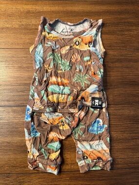 Brown Tropical Print Baby One-Piece Bodysuit